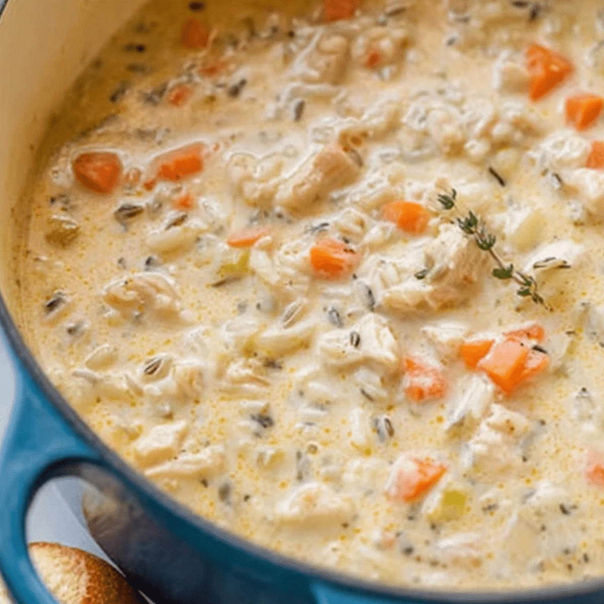Soupy Chicken Rice Creamy Chicken and Rice Soup: Easy Comfort Food Recipe - Yummy Temple