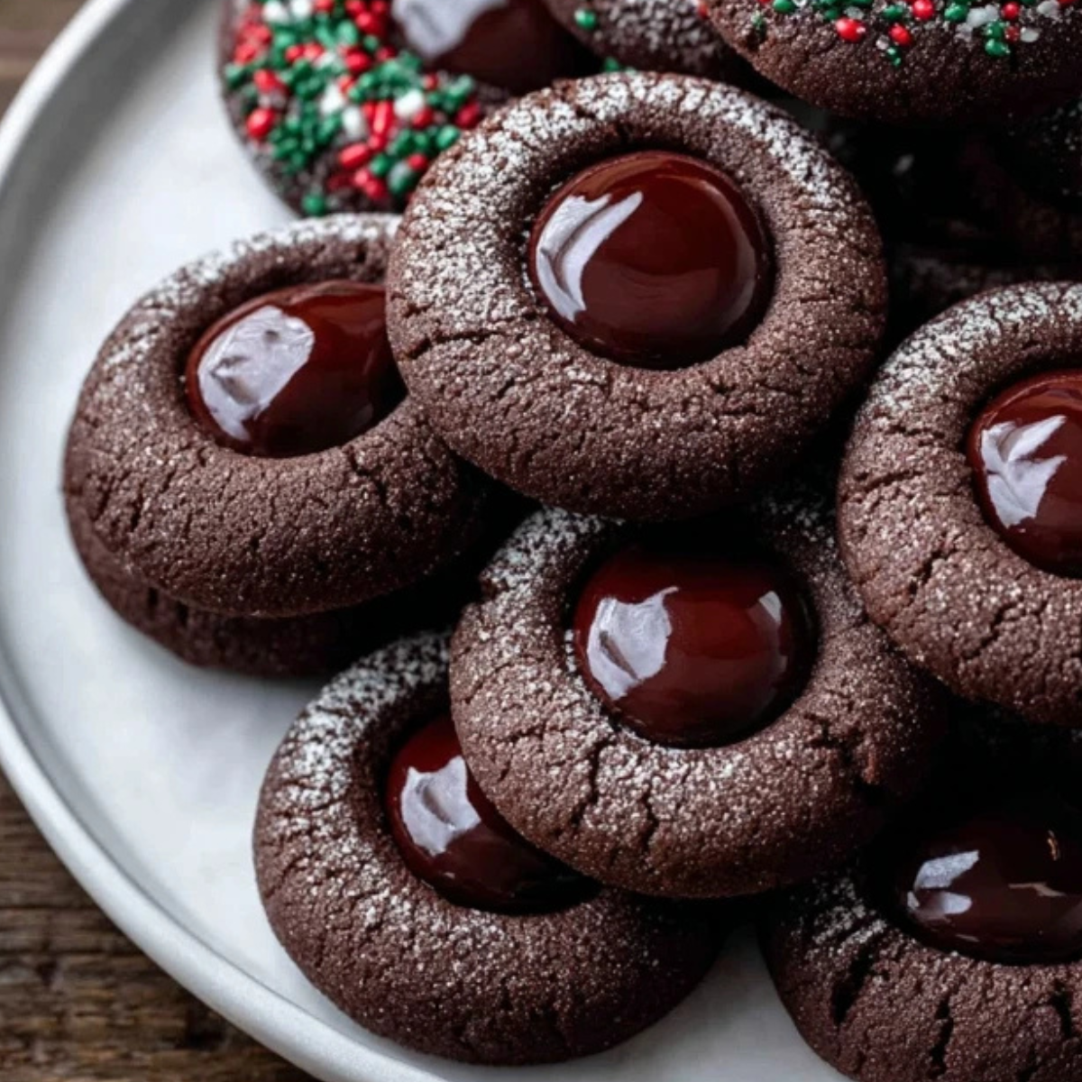 Chocolate Thumbprint Cookies – Easy, Chewy, Decadent - Yummy Temple