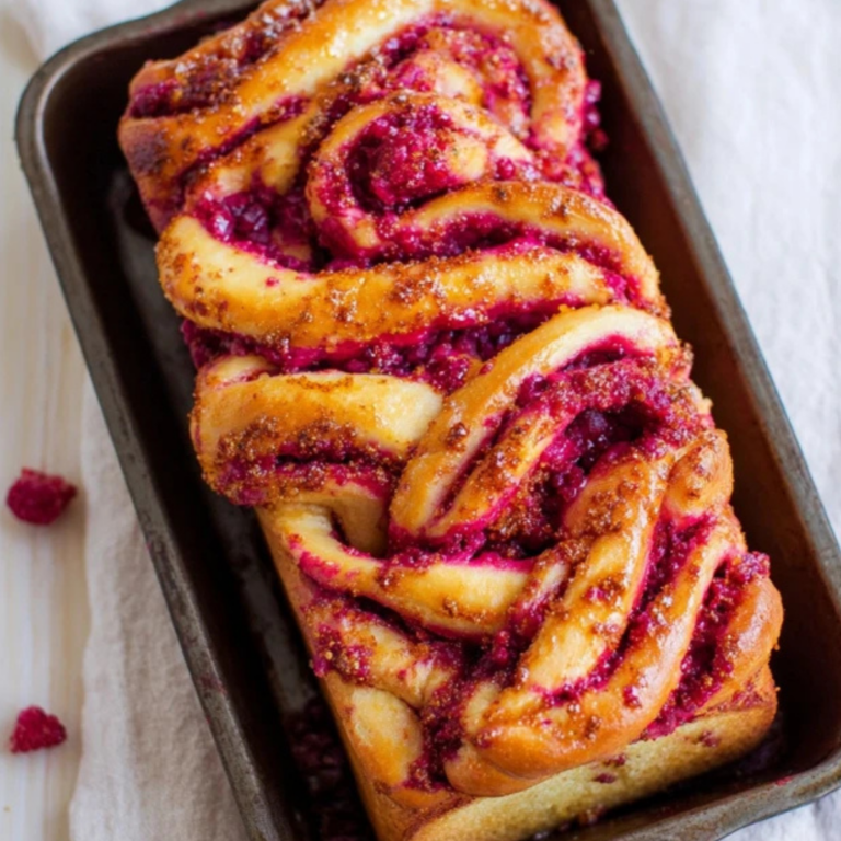 Raspberry Scroll Raspberry Swirl Brioche – Easy Bakery-Style Bread - Yummy Temple